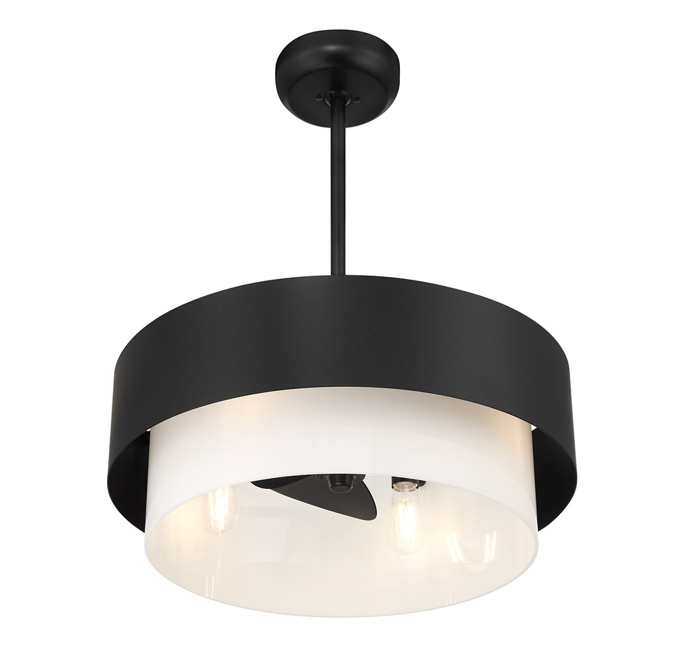 Diana LED Fan D'Lier in Matte Black