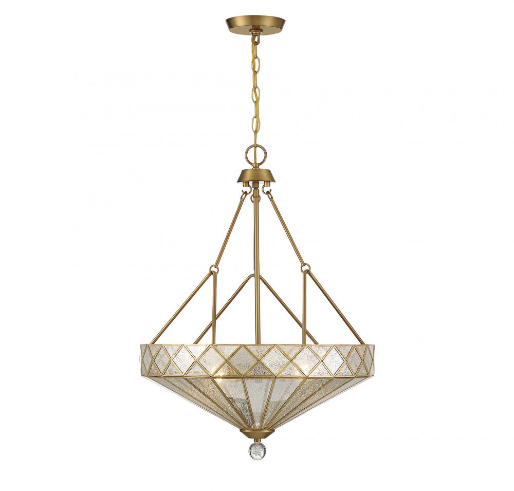 Emerald 4-Light Pendant in Warm Brass