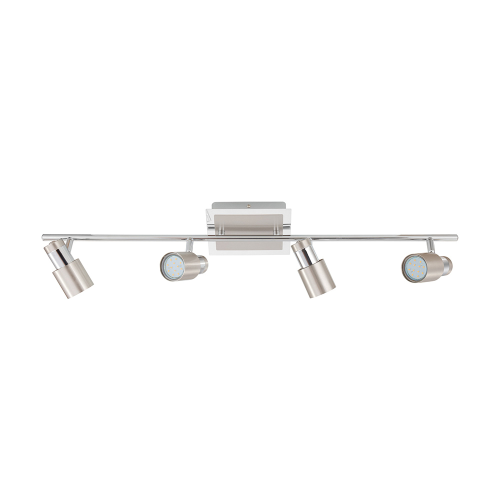 4 LT Track Light w/ Matte Nickel & Chrome Finish &  Adjustable Lamp Heads