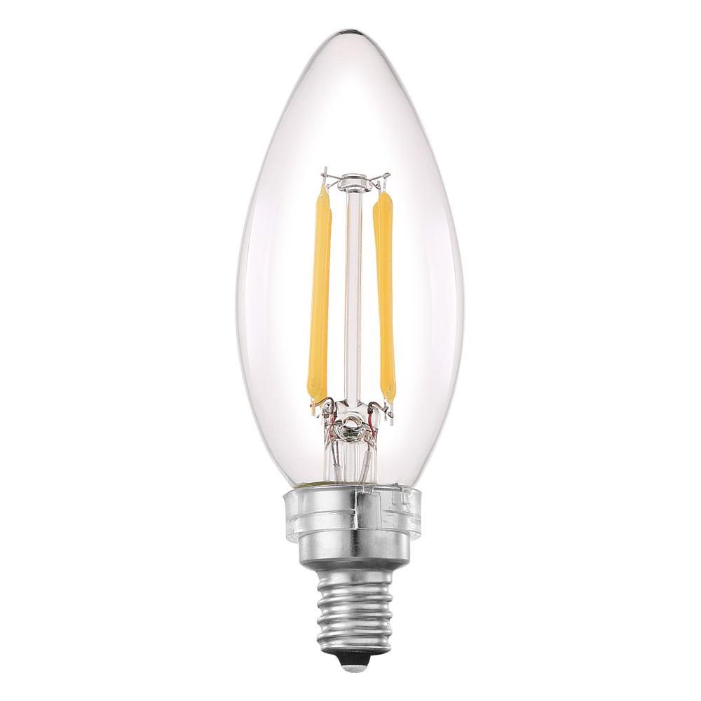 4W Clear LED B10-E12 Candelabra Base Bulb 450 Lumens, 3000K (10 pack) (10 pack)