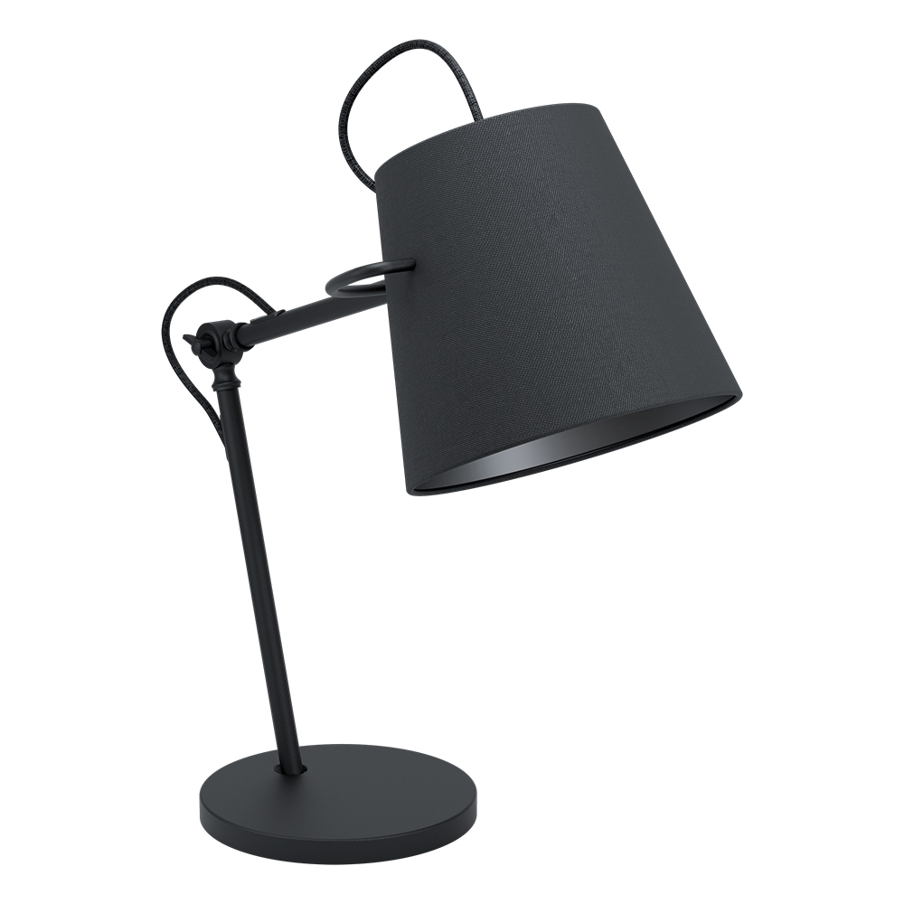 1 LT Desk Lamp w/ a Black Finish & Black Fabric Shade
