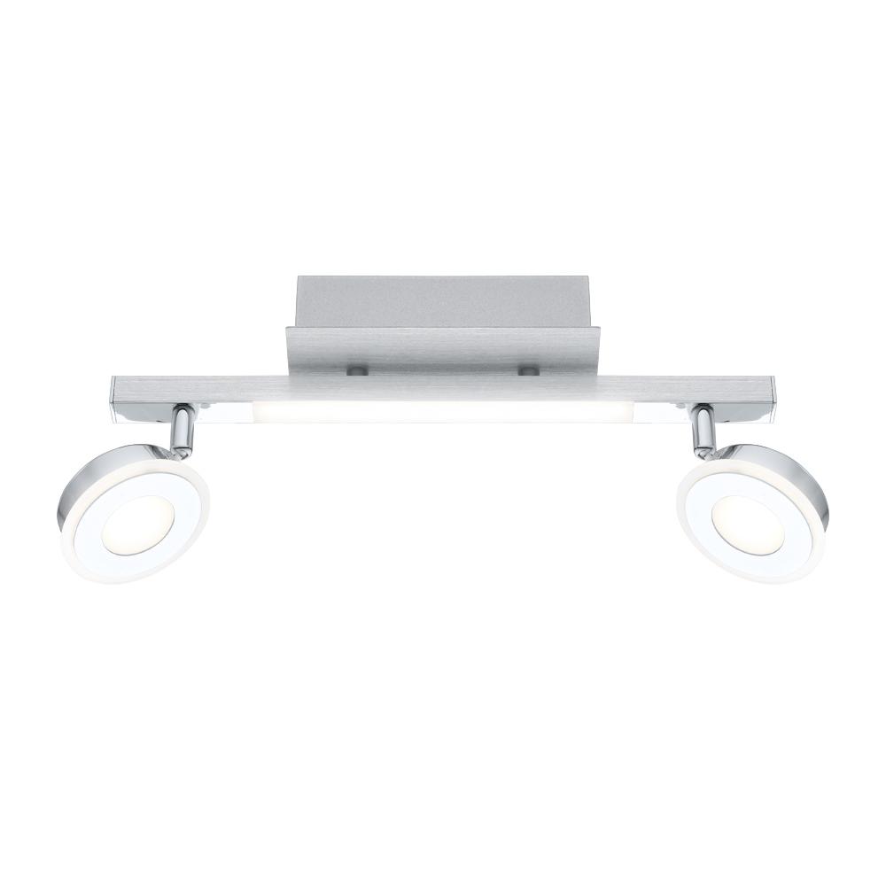 2 LT LED Fixed Track Light w/ Burshed Aluminum & Chrome Finish w/ Satin Acrylic Diffusers