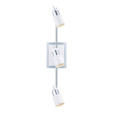 Eglo 200323A - 3 LT Fixed Track Light w/ Chrome & White Finish & Cylinder Adjustable Lamp Heads