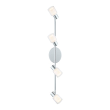Eglo 200368A - 4 LT Integrated LED Track Light w/ Chrome Finish & Fosted Glass Surrounded by Clear Glass Lamp Heads