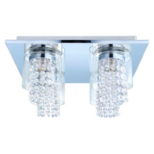 Eglo 201153A - 4 LT Ceiling Light w/ Chrome Finish & Clear Glass Shades Surrounding Clear Glass Crystal Strands