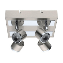Eglo 201736A - 4 LT Integrated LED Square Ceiling Track Light w/ Matte Nickel & Chrome Finish & Adjustable Lamp Hea