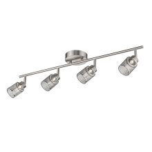 Eglo 204022A - 4 LT Integrated LED Track Light w/ Brushed Nickel Finish &  Mesh Adjustable Lamp Heads