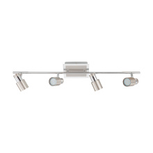Eglo 204197A - 4 LT Track Light w/ Matte Nickel & Chrome Finish &  Adjustable Lamp Heads