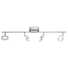 Eglo 31362A - 4 LT Integrated LED Fixed Track Light w/ Chrome Finish & Adjustable Lamp Heads w/ Satin Acrylic Diff