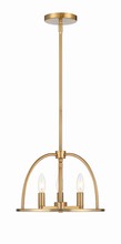 Crystorama ABB-3003-VG - Abbott 3 Light Vibrant Gold Mini Chandelier