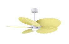 Matthews Fan Company AKTPLK-MWH-YE - Alessandra Tropical 5-blade ceiling fan in Matte White and Light Yellow blades.