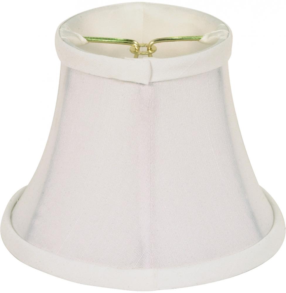Clip On Shade; White Shantung; 3" Top; 5" Bottom; 4-1/4" Side