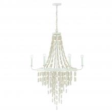 Capital 447761OW - Chandelier in Organic White with White Washed Natural Eucalyptus Beads
