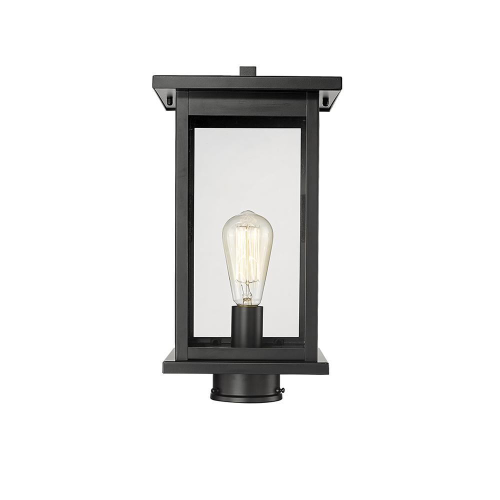 Bowton 1-Light Outdoor Post Lantern Powder Coated Black