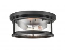 Millennium 4442-PBK - Bresley 2-Light Outdoor Flush Mount Powder Coated Black