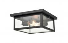 Millennium 4202-PBK - Evanton 2-Light Outdoor Flush Mount Powder Coated Black