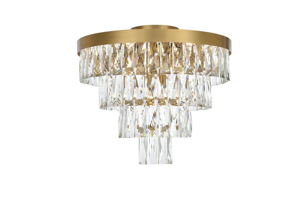 Flush Mount D18"H15.5"L6 Satin Gold