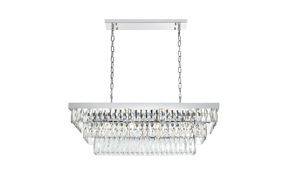 Pendant L36"W16"11.5"L12 Chrome