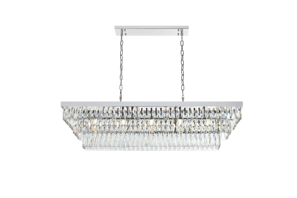 Pendant L48"W16"11.5"L17 Chrome