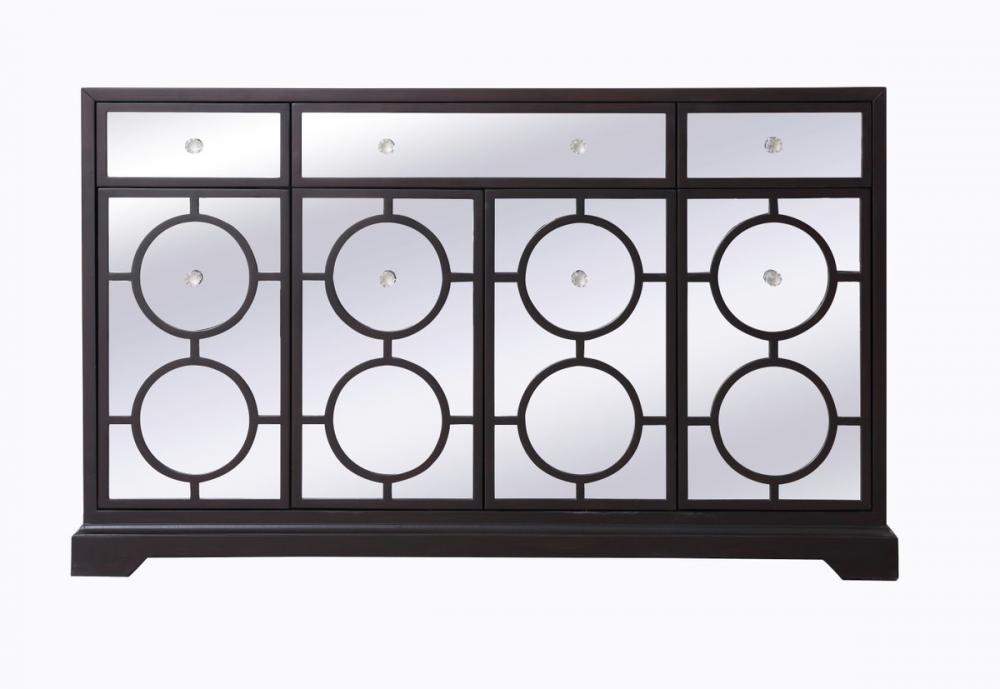 60 in. mirrored credenza in dark walnut