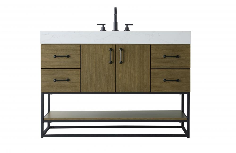 Vanity Cabinet 2Dr 4Dw 48x21.5x34 Chestnut Brown