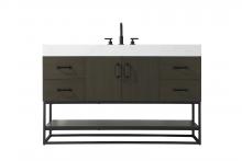 Elegant VF29254MMB - Vanity Cabinet 2Dr 4Dw 54x21.5x34 Mocha Brown