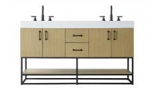 Elegant VF29260DMHB - Vanity Cabinet 4Dr 2Dw 60x21.5x34 Honey Brown