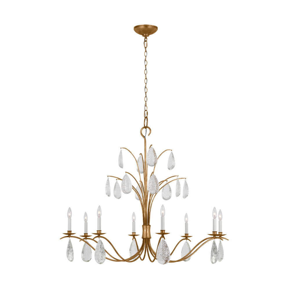 Shannon traditional 8-light extra large chandelier in antique gild