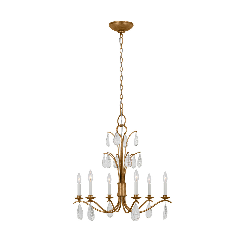 Shannon traditional 6-light medium chandelier in antique gild