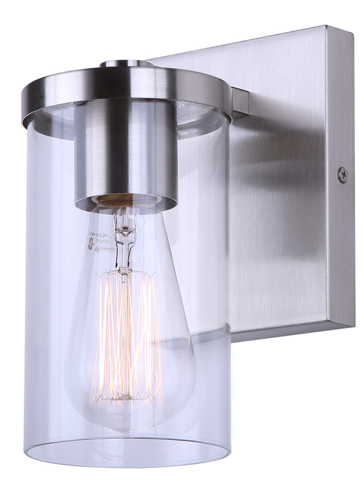 Britton 1-Light Wall Sconce/Vanity Fixture, Brushed Nickel Finish