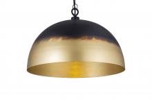 Canarm IPL2076B01TT - JAYA, Two Tone Color, 1 Lt 72" Length Black Cloth Cord and Chain Pendant, 60W Type A, 24" W