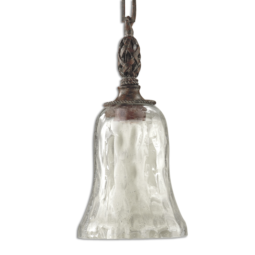 Galeana Blown-Glass & Iron Metal Wall Sconce Lighting Fixture by Uttermost 22418 